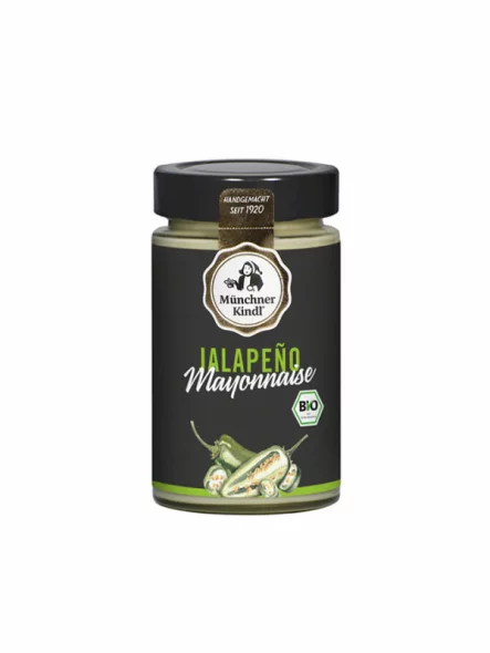 Münchner Kindl Senf Mayonnaise mit Jalapeños – Bio im 200ml Glas