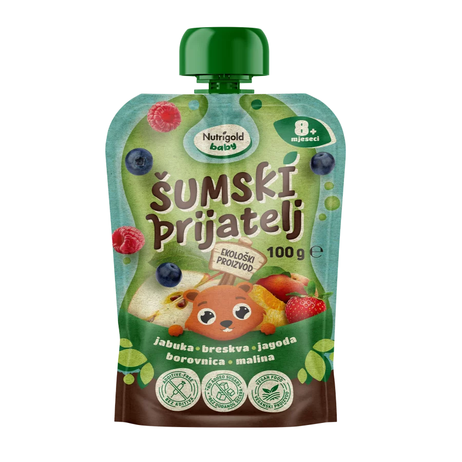Nutrigold Baby Organska Voćna kaša Šumski prijatelj u pakiranju od 100g
