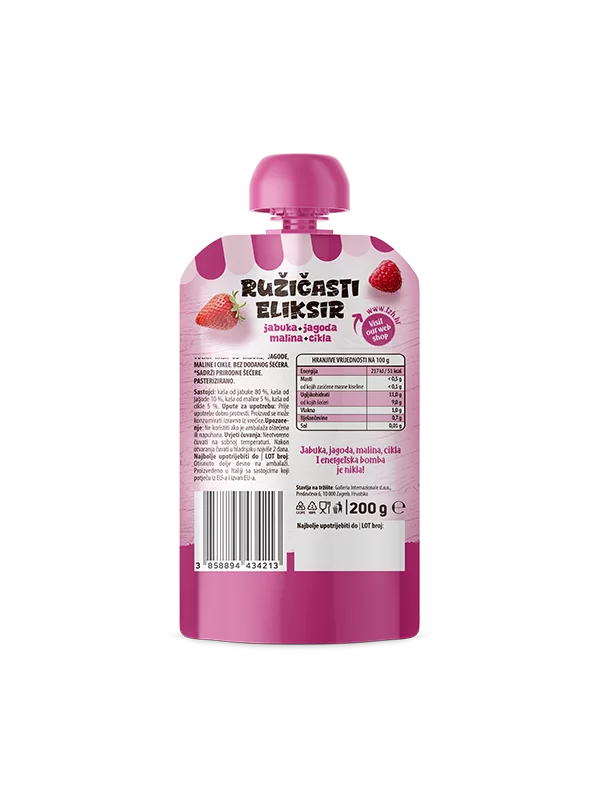 Nutrigold Fruchtpüree mit Apfel, Erdbeere, Himbeere & Rote Bete in einer 200g Packung