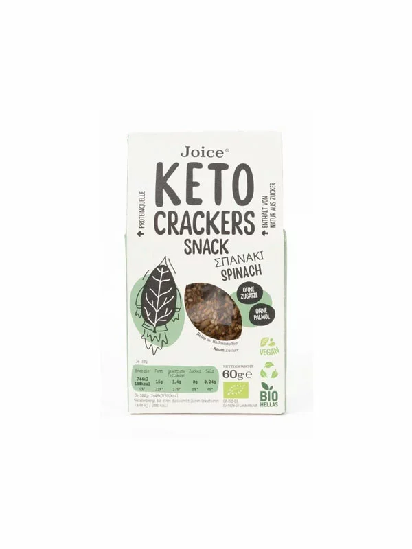 Knusprige KETO Cracker Spinat – Bio 60g JFOODS SA