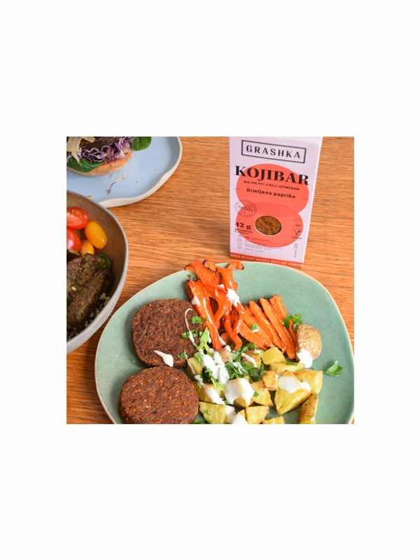 Grashka Vegane Burger aus Gerste & geräucherter Paprika – Bio in einer 200g Packung