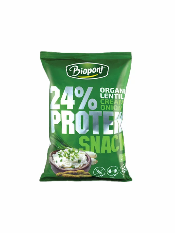 Biopont Protein-Linsenflips Zwiebel & Joghurt Glutenfrei – Bio in einer 50g Packung