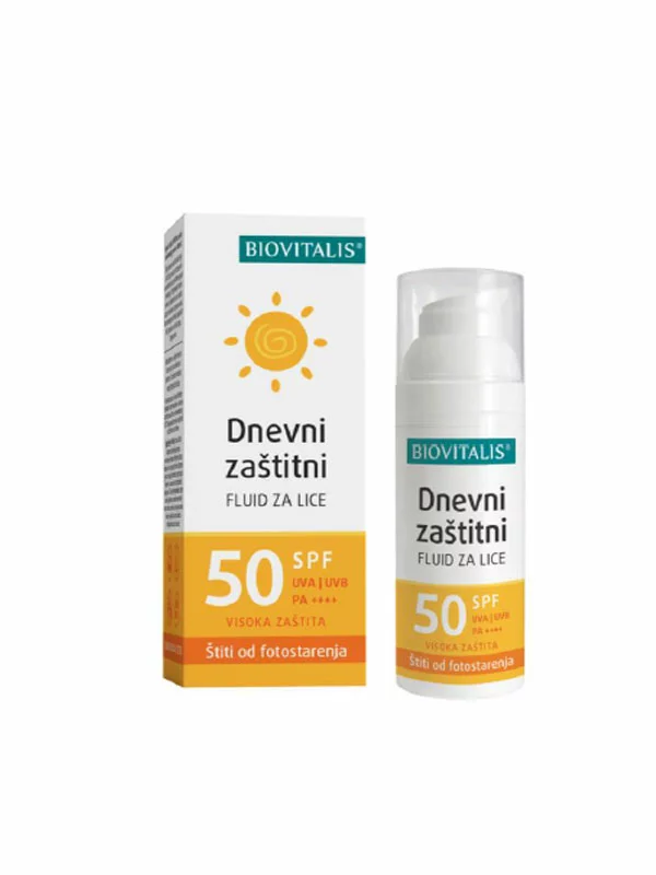Biovitalis Täglicher Schutzfluid für das Gesicht SPF 50 in einer 50ml Packung