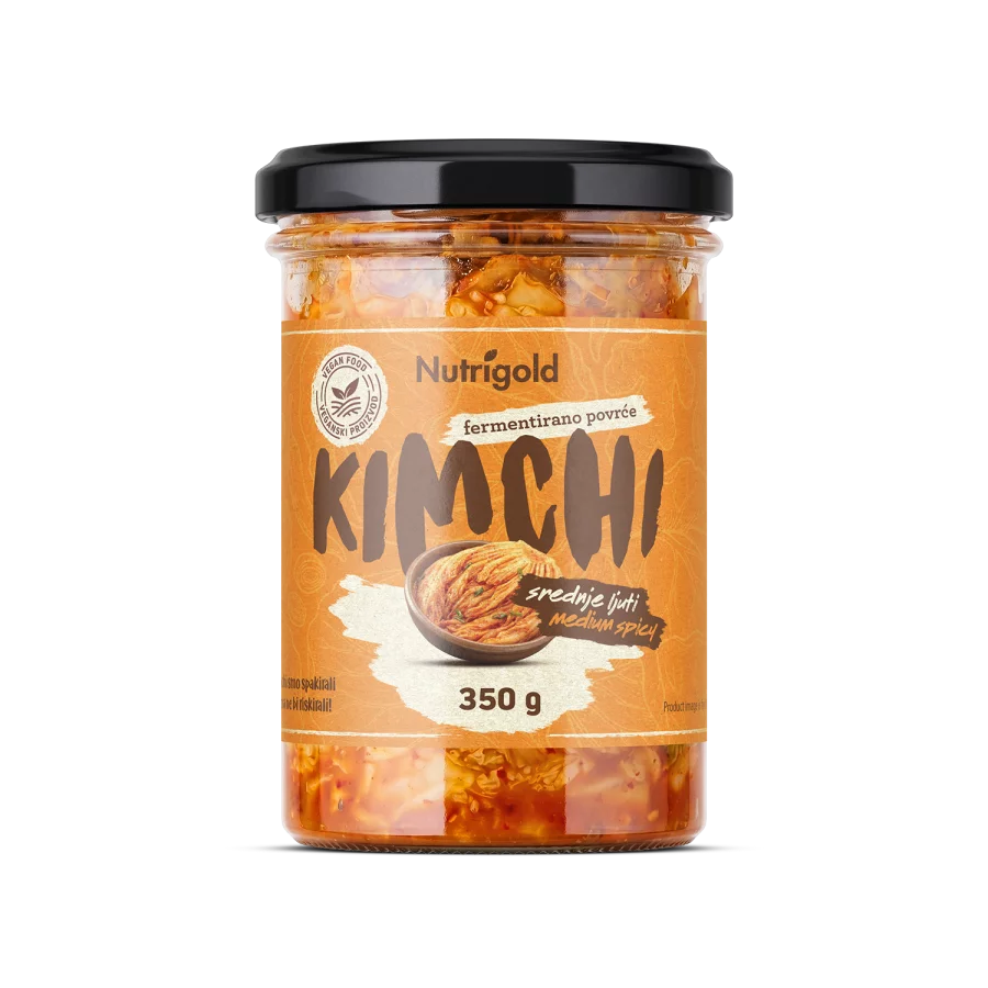 Nutrigold Kimchi Srednje ljuti - Fermentirano povrće u staklenoj ambalaži od 350g