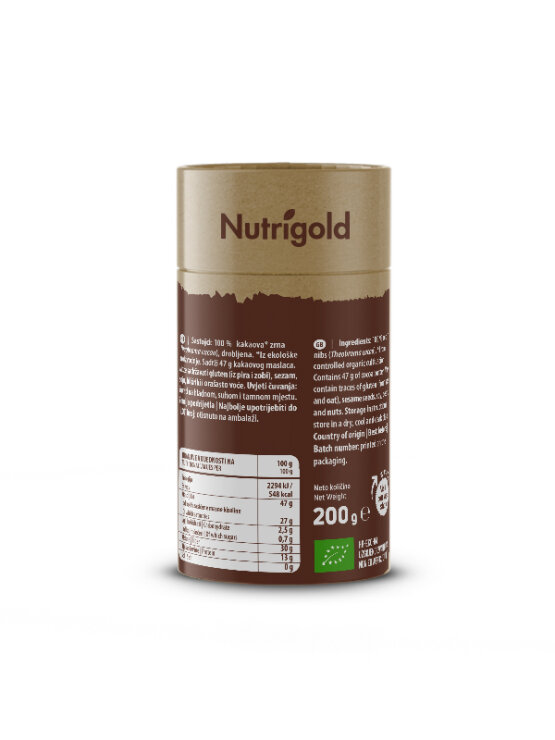Nutrigold Kakao Nibs - Biologisch in einer 200 Gramm Packung