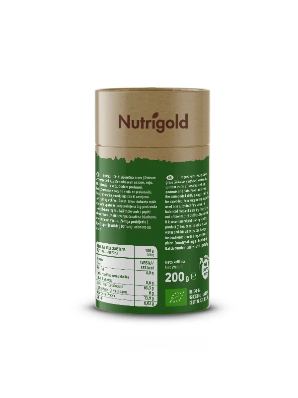 Nutrigold Weizengraspulver – Biologisch in einer 200g Packung