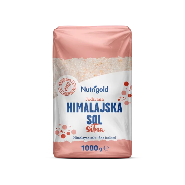 Nutrigold Himalaya-Salz fein gemahlen und jodiert in einer 1kg Packung