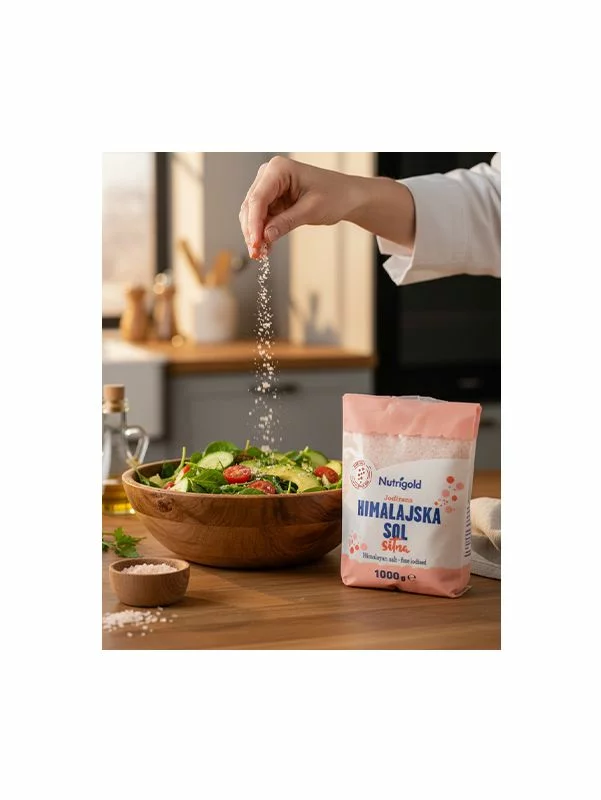 Nutrigold Himalaya-Salz fein gemahlen und jodiert in einer 1kg Packung