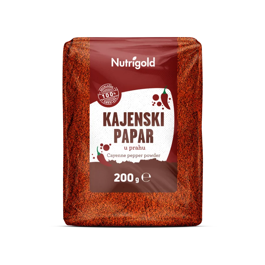 Nutrigold Cayennepfeffer-Pulver in einer 200 Gramm Packung
