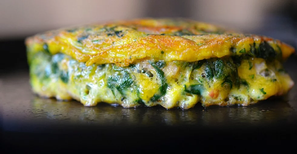 Pfannkuchen mit Spinat