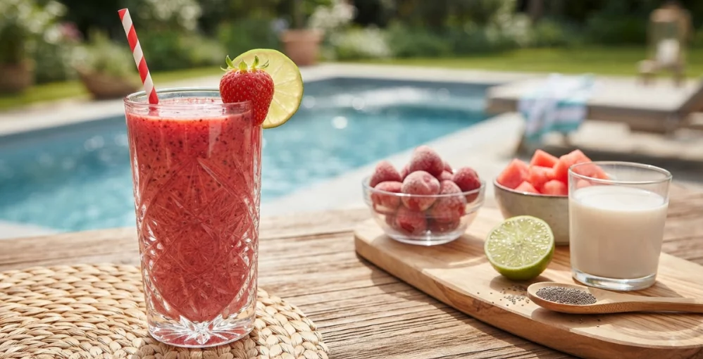 Sommergenuss im Glas: cremiger Smoothie mit Chiasamen!