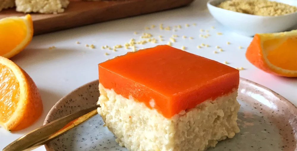Hirseschnitten aus Karotten und Orange