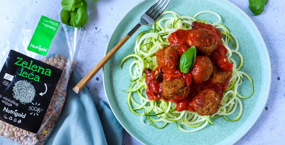 Linsenbällchen Spagetti