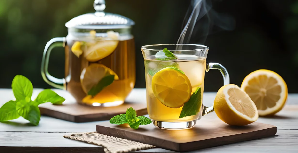 Grüner Tee mit Zitrone