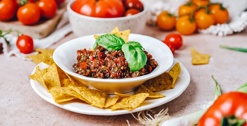 Frische, hausgemachte Tomatensalsa