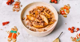 Hirsebrei mit karamellisierten Birnen