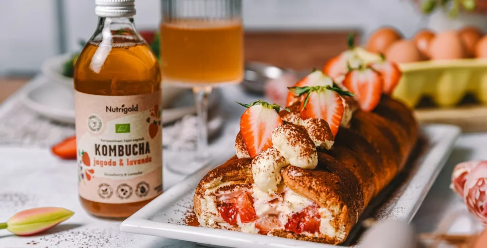 Tiramisu-Rolle mit Erdbeeren!