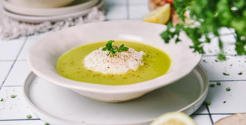 Cremige Erbsensuppe