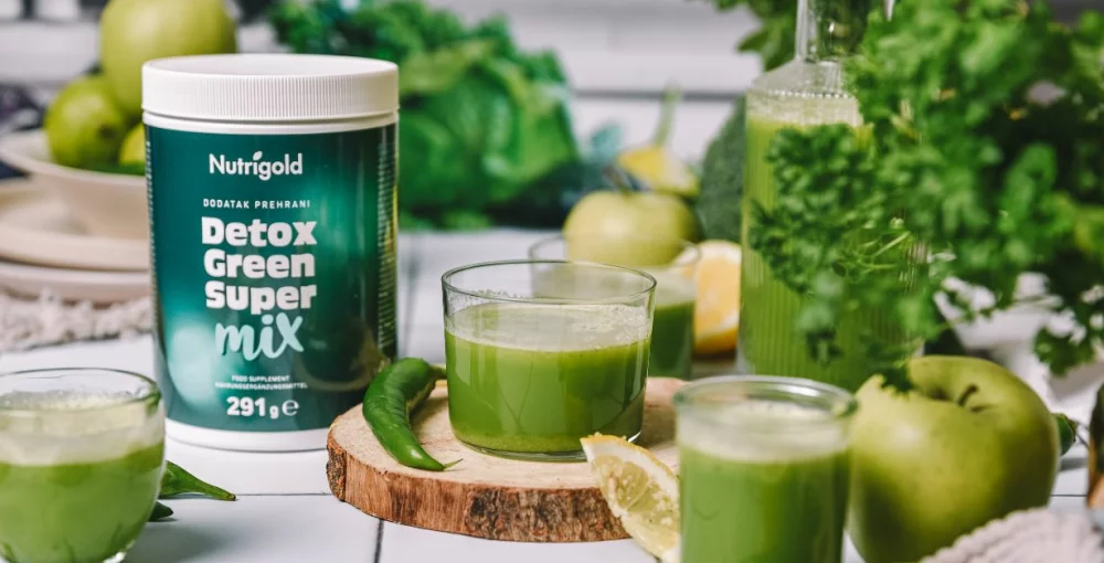 Grüne Detox-Shots