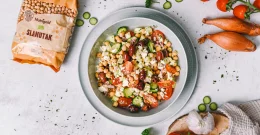 Griechischer Salat mit Kichererbsen!
