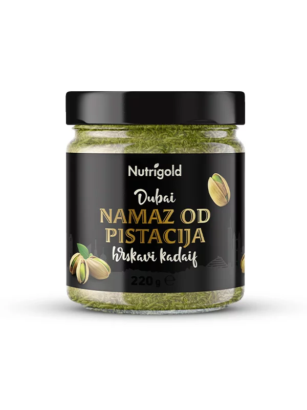 Nutrigold Pistazien Aufstrich mit Kadaif Dubai im 220g Glas